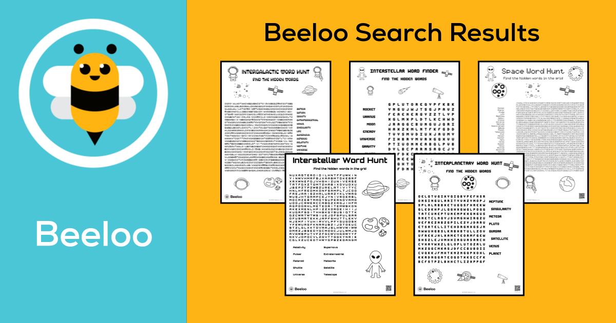 Space Themed Word Searches • Beeloo Printable Crafts And Activities For